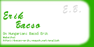 erik bacso business card