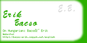 erik bacso business card